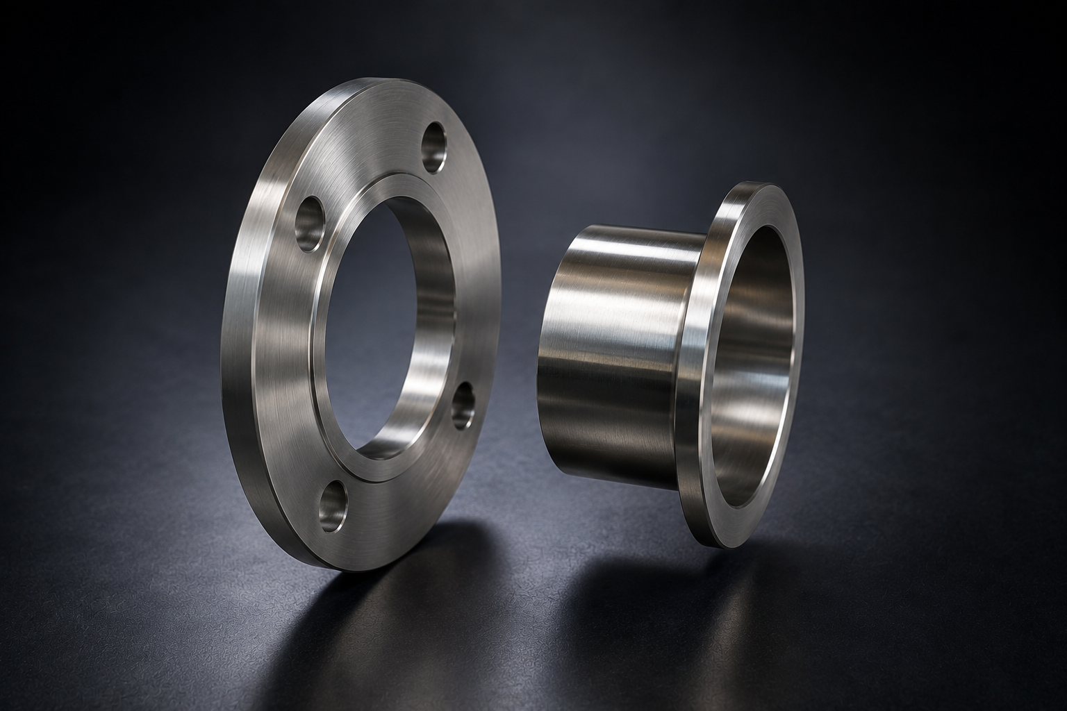 Lap Joint Flange Installed in Industrial Pipeline